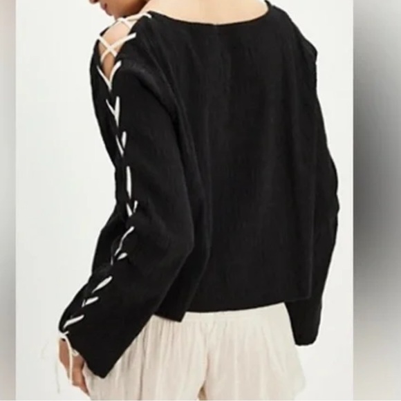 Free People We The Free Laced Up Tee - Picture 2 of 8